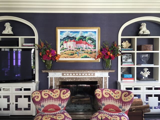 Living room fireplace artwork